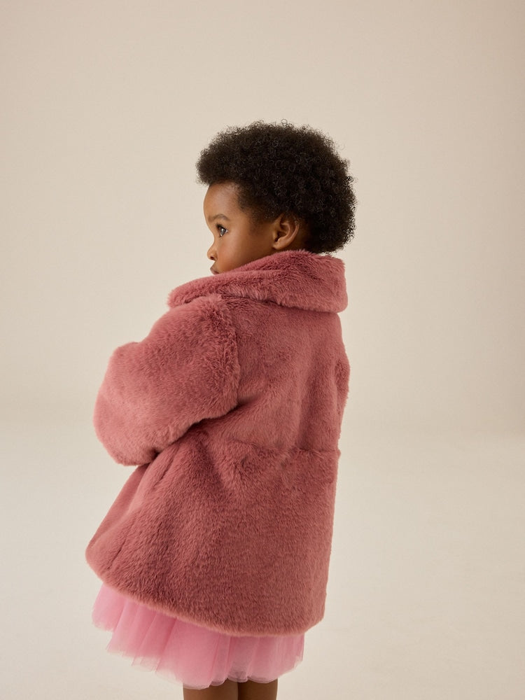 Pink Skirted Faux Fur