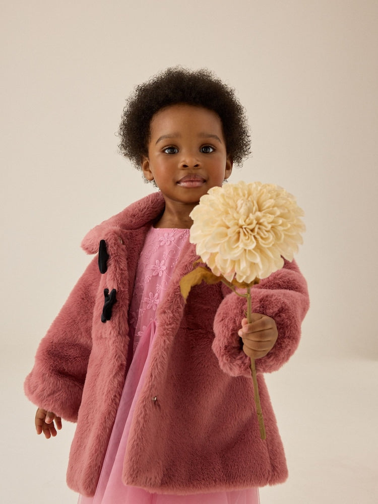 Pink Skirted Faux Fur