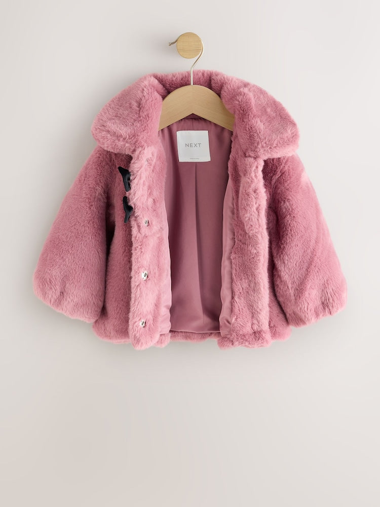 Pink Skirted Faux Fur