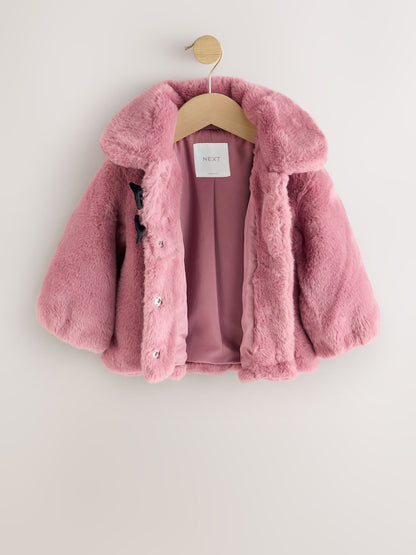 Pink Skirted Faux Fur