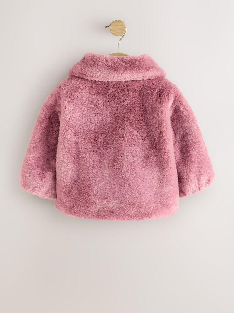 Pink Skirted Faux Fur