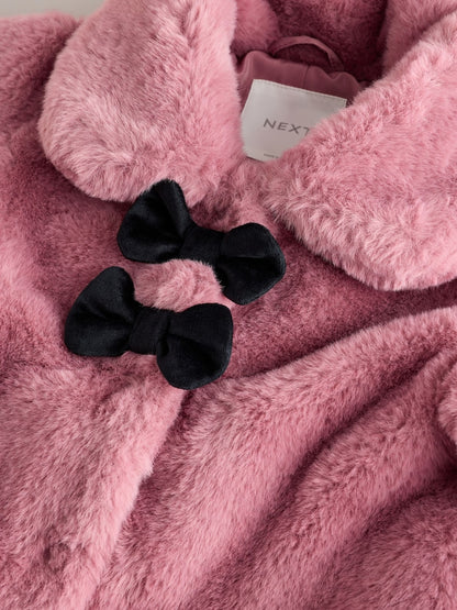 Pink Skirted Faux Fur