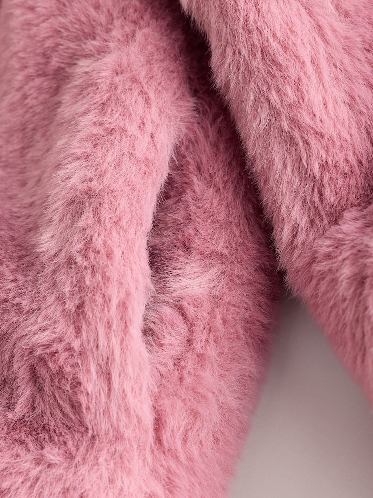 Pink Skirted Faux Fur