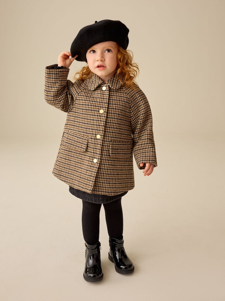 Brown Heritage Check Coat (3mths-7yrs) - Brown / 12 - 18 Months (80 - 86cm)