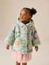 Sage Green Floral Faux Fur Hooded Coat (12mths-7yrs) - Sage Green Floral / 12-18 Months (80-86cm)