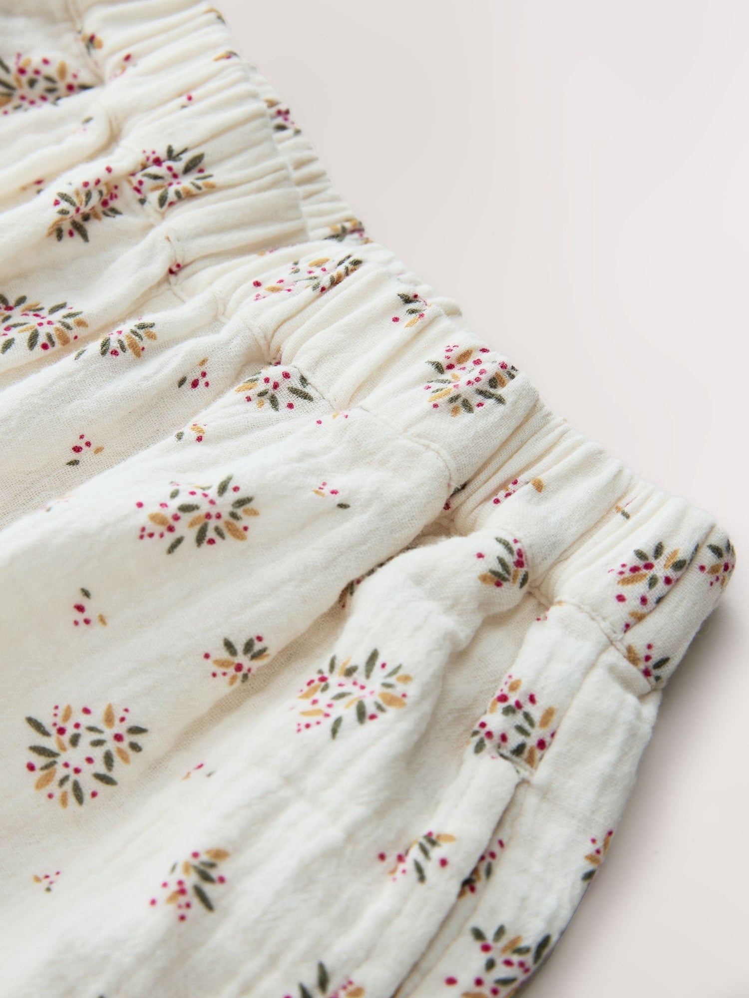 Cream/Pink Floral Ditsy Bloomer Pullon Trousers (3mths-7yrs) - Size 3-6 Months (62-68cm)