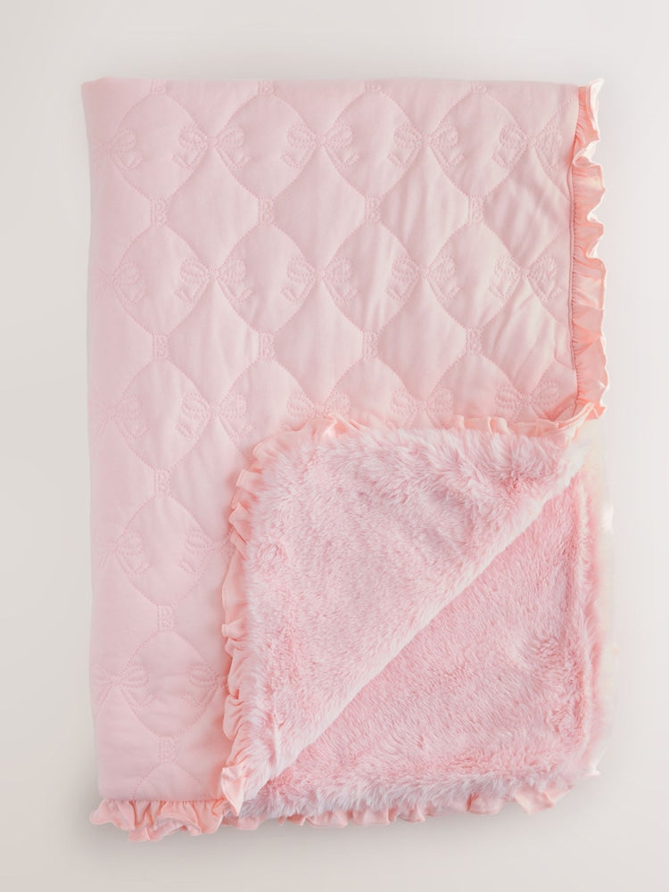 Baker by Ted Baker Pink Quilted Fur Lined Blanket - Pink
