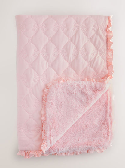 Baker by Ted Baker Pink Quilted Fur Lined Blanket - Pink