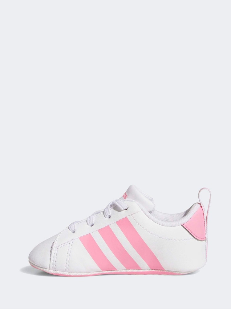 adidas White Grand Court Crib Trainers