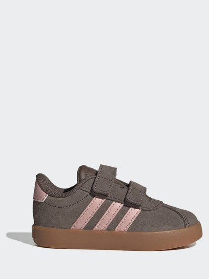 adidas Brown/Pink VL Court 3.0 Hook and Loop Infant Trainers