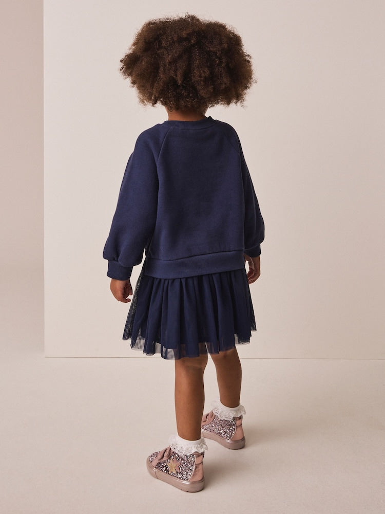 Navy Bow Long Sleeve Sweat