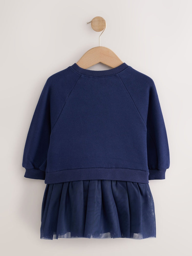 Navy Bow Long Sleeve Sweat