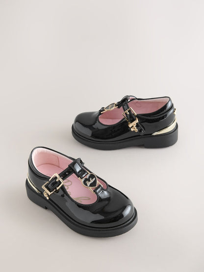 Baker by Ted Baker Back to School Patent T-Bar Chunky Mary Jane Black Shoes