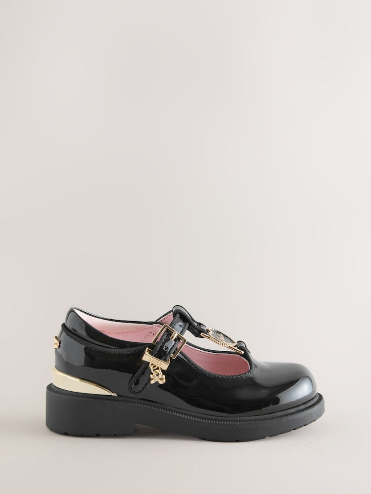 Baker by Ted Baker Back to School Patent T-Bar Chunky Mary Jane Black Shoes