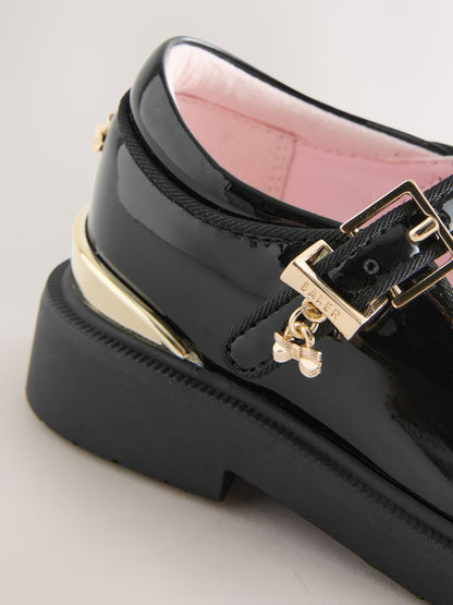 Baker by Ted Baker Back to School Patent T-Bar Chunky Mary Jane Black Shoes