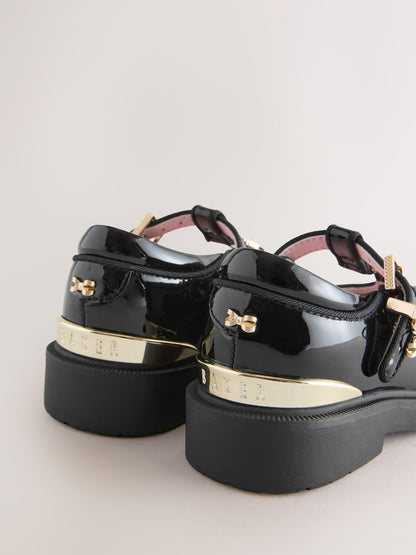 Baker by Ted Baker Back to School Patent T-Bar Chunky Mary Jane Black Shoes