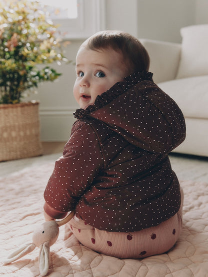 Brown Spotted Hooded Padded Baby Jacket (0mths-2yrs)