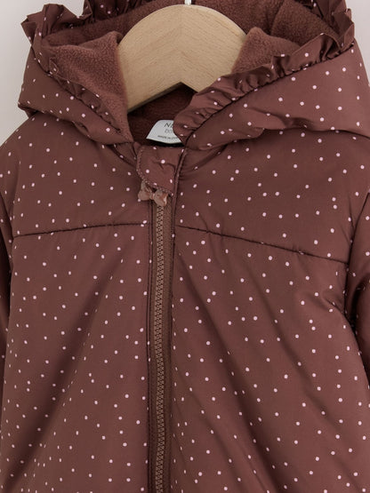 Brown Spotted Hooded Padded Baby Jacket (0mths-2yrs)