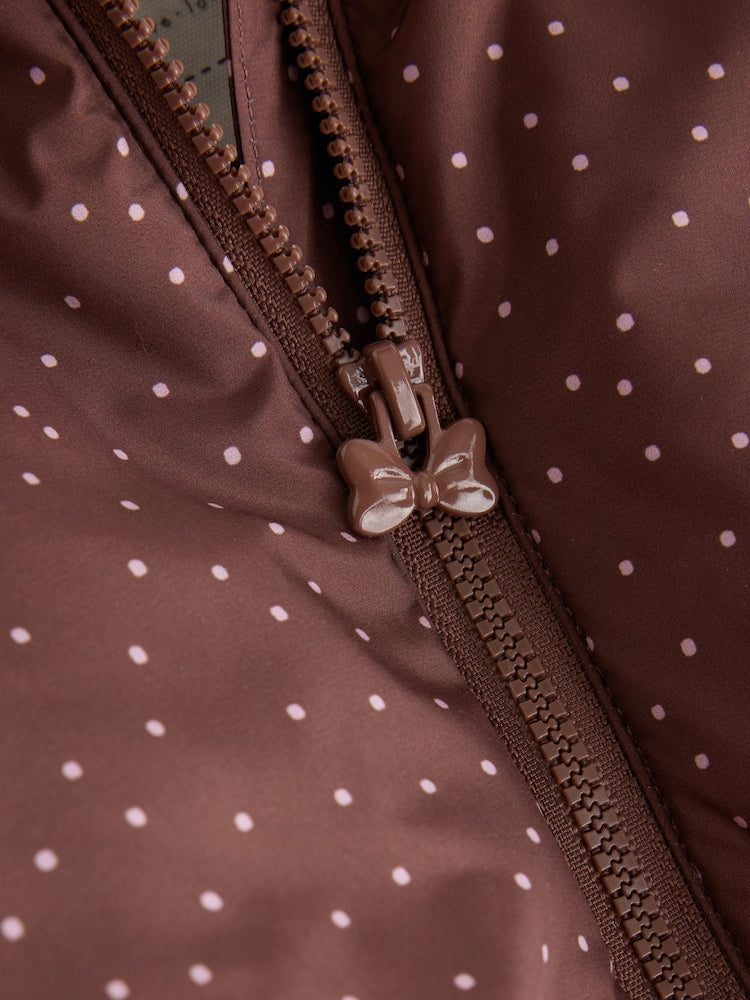 Brown Spotted Hooded Padded Baby Jacket (0mths-2yrs)