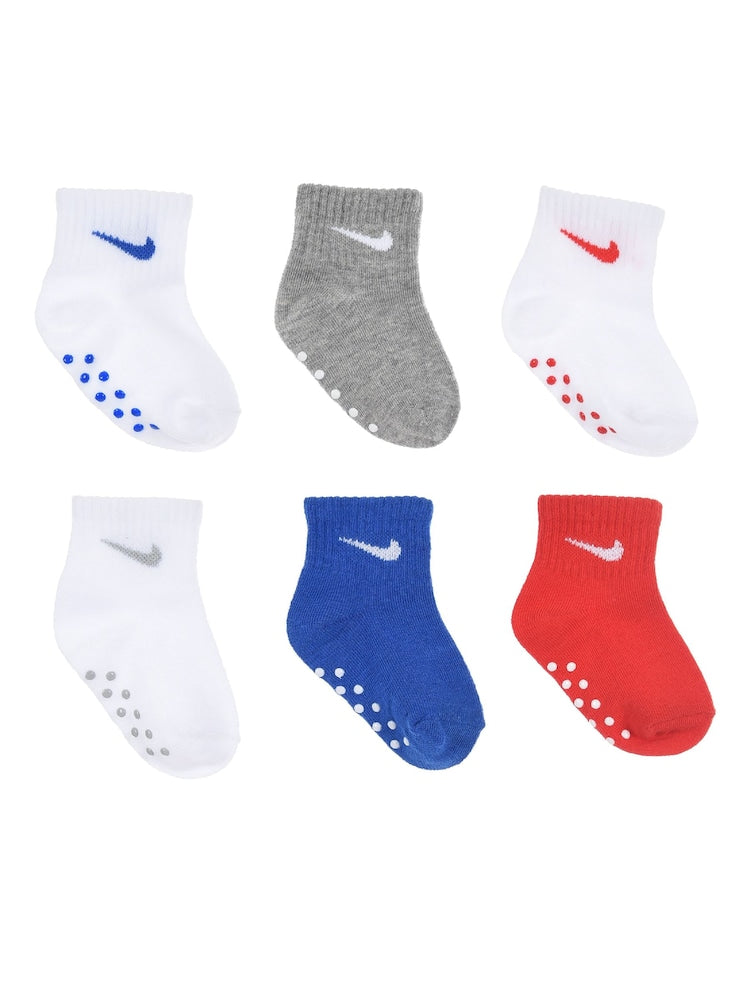 Nike Blue NHN Pop Color Ankle Gripper Socks 6 Pack - Size 6-12 Months (68-80cm)