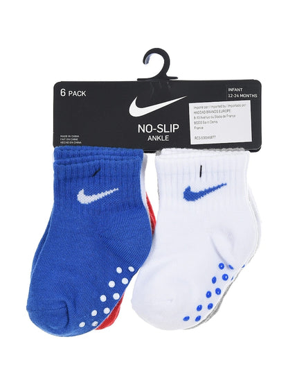 Nike Blue NHN Pop Color Ankle Gripper Socks 6 Pack - Size 6-12 Months (68-80cm)