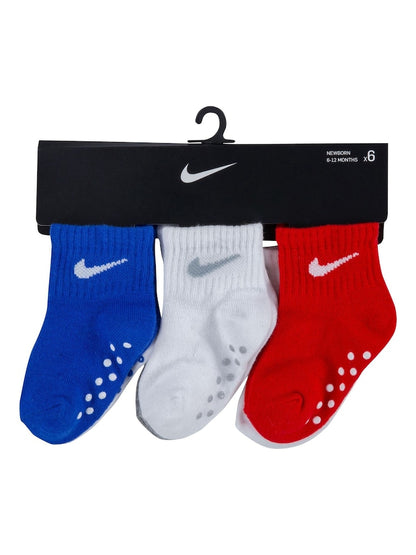 Nike Blue NHN Pop Color Ankle Gripper Socks 6 Pack - Size 6-12 Months (68-80cm)