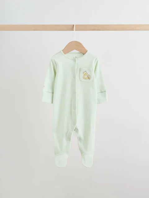 Sage Green Baby Sleepsuits 3 Pack (0mths-2yrs)