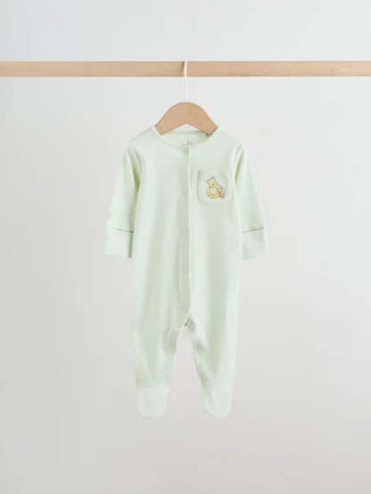 Sage Green Baby Sleepsuits 3 Pack (0mths-2yrs)