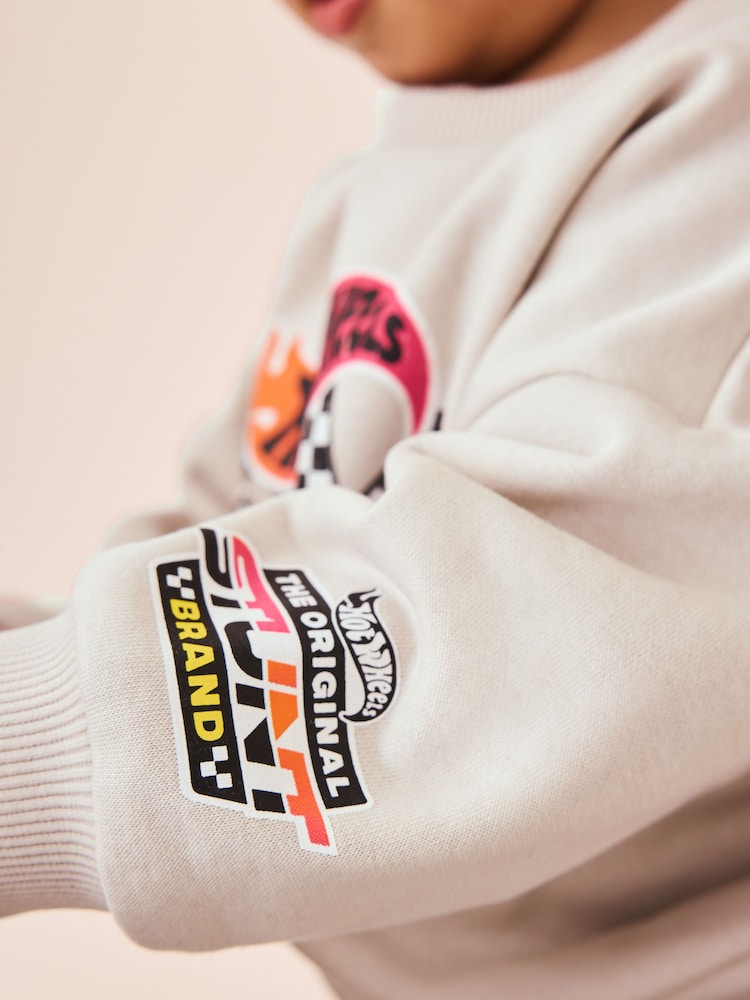 Grey Checkerboard Hot Wheels Crew And Jogger Set (9mths-8yrs)