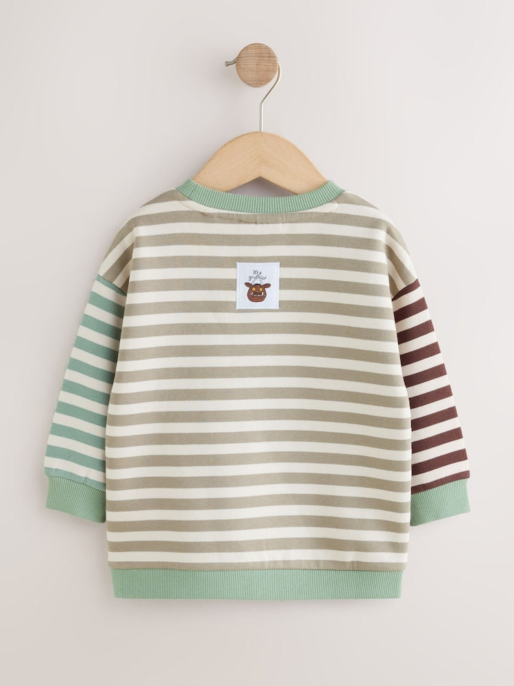 Ecru Stripe Gruffalo Crew Neck Sweat