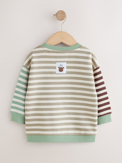 Ecru Stripe Gruffalo Crew Neck Sweat