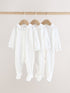 White Collar Baby Sleepsuits 3 Pack (0-2yrs)
