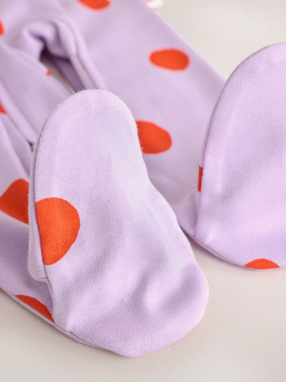 Purple/Pink Two Way Zip Baby Sleepsuits 5 Pack (0mths-2yrs)