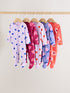 Purple/Pink Two Way Zip Baby Sleepsuits 5 Pack (0mths-2yrs)