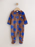 Brown Elephant Fleece Baby Sleepsuit - Brown Elephant / Up to 1 Month (50-56cm)