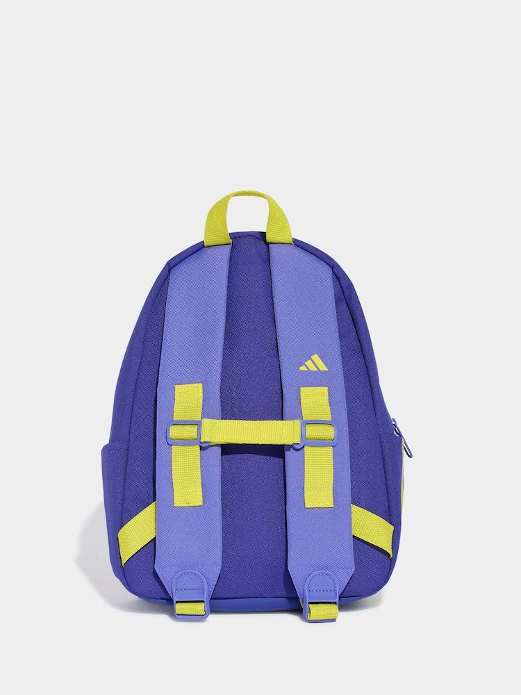 adidas Purple/Yellow 3 Bar Kids Backpack - Size One