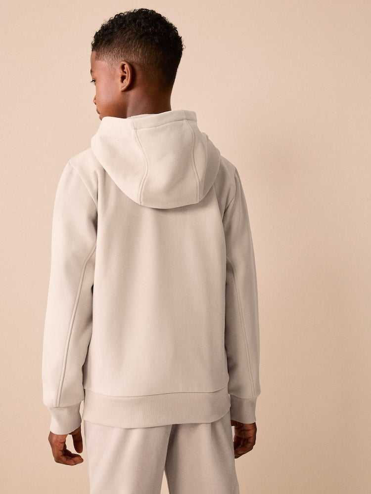 Ecru Regular Fit Zip Through Hoodie (3-16yrs)