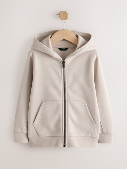 Ecru Regular Fit Zip Through Hoodie (3-16yrs)
