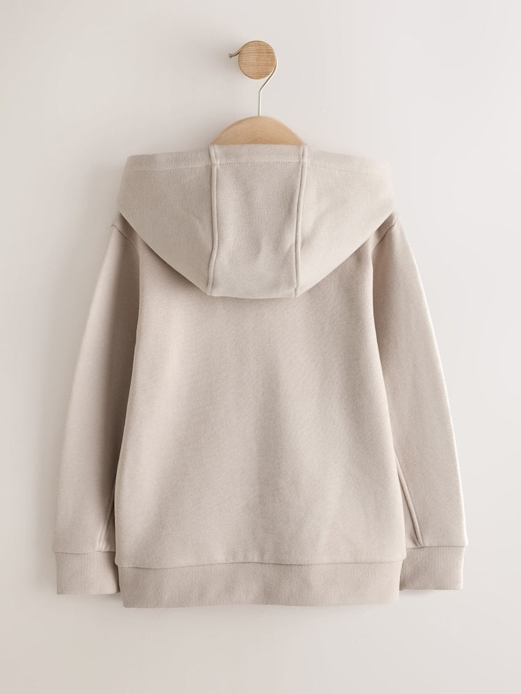 Ecru Regular Fit Zip Through Hoodie (3-16yrs)