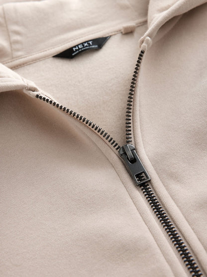 Ecru Regular Fit Zip Through Hoodie (3-16yrs)