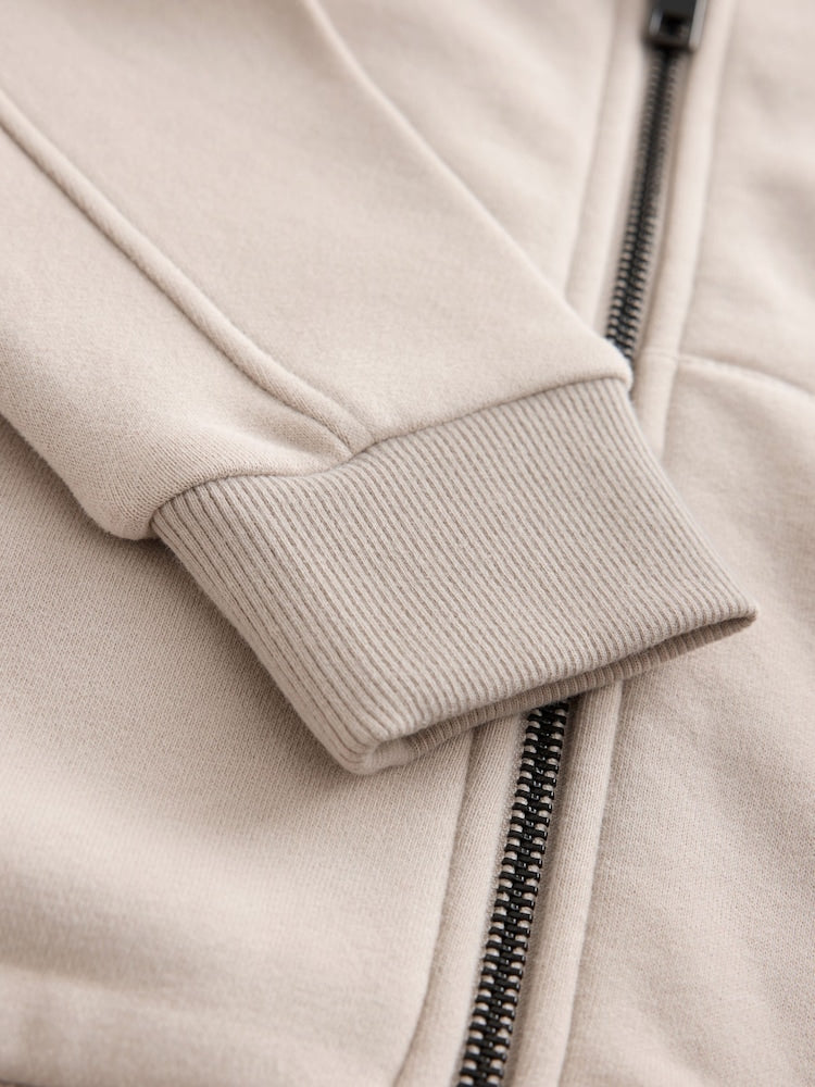 Ecru Regular Fit Zip Through Hoodie (3-16yrs)