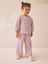 Pink Ribbed Raglan Cardigan and Wide Leg Trousers Set (3mths-7yrs) - Pink / 12-18 Months (80-86cm)