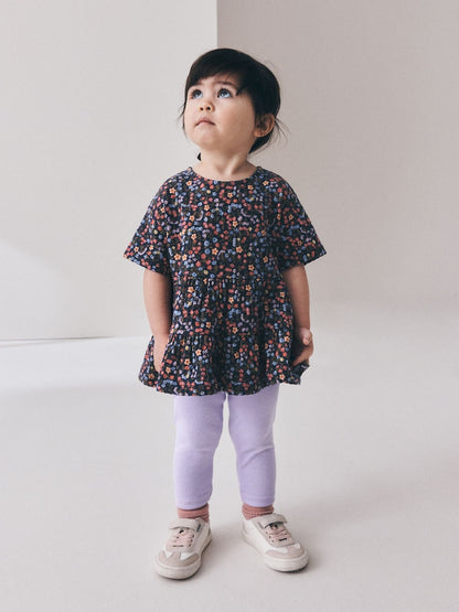 Navy Floral Top and Legging Set (3mths-7yrs)