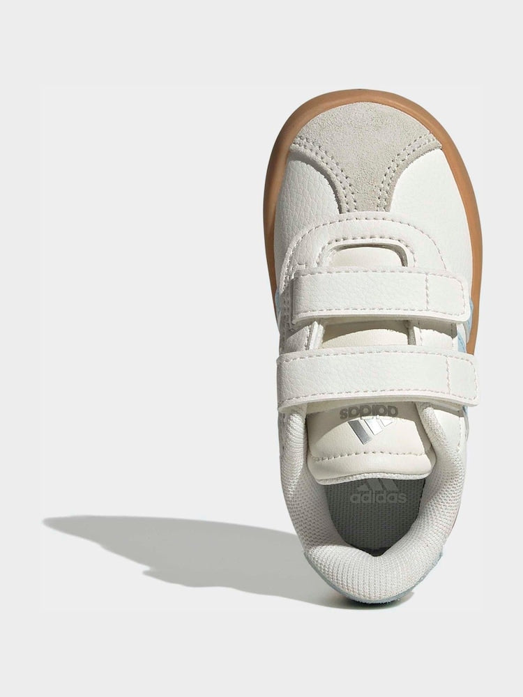 adidas White/Blue VL Court 3.0 Hook and Loop Infant Trainers