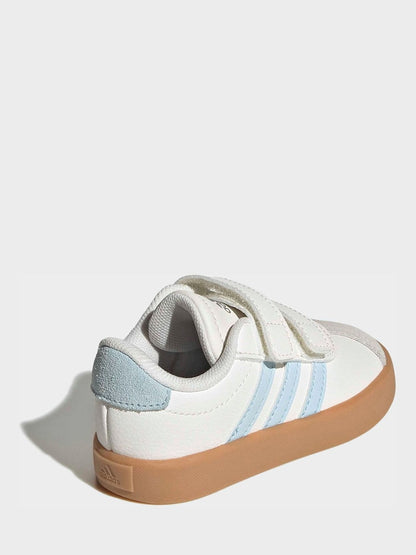 adidas White/Blue VL Court 3.0 Hook and Loop Infant Trainers