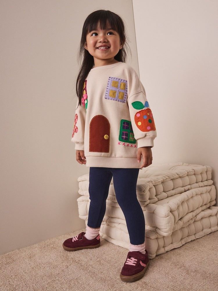 Cream House Sweatshirt and Legging Set (3mths-7yrs) - Cream House Sweatshirt and / 12-18 Months (80-86cm)