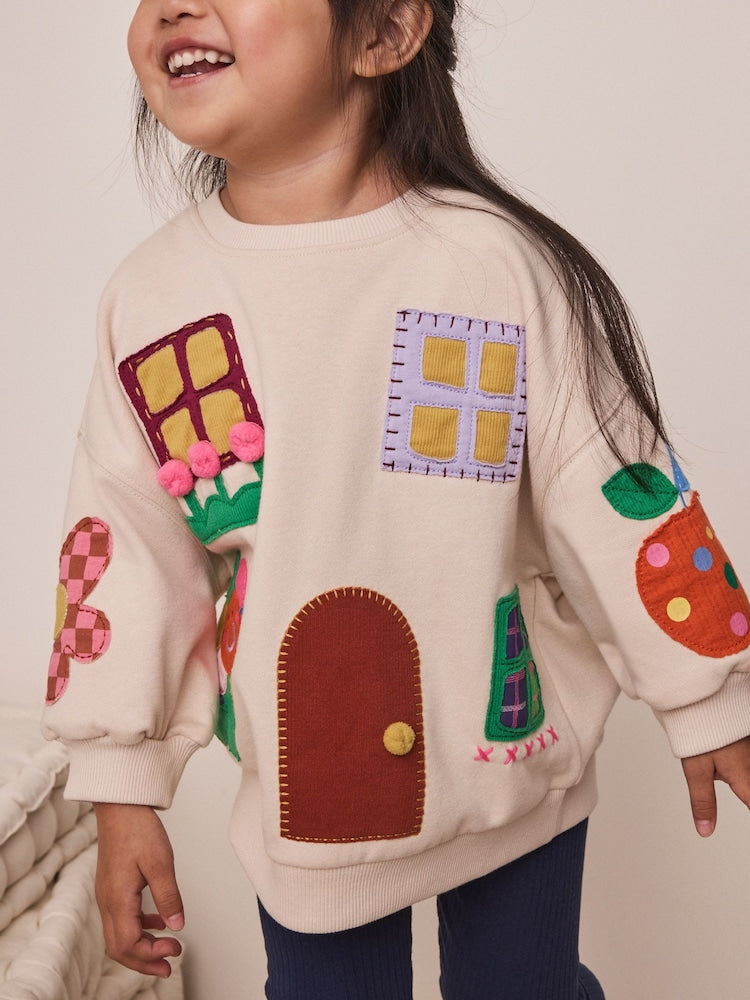 Cream House Sweatshirt and Leggings Set (3mths-7yrs)