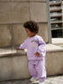 Lilac Babychino Crew Neck Sweatshirt and Barrel Trousers Set (3mths-7yrs) - Lilac Babychino Crew Neck Sweatshirt and Barrel / 12-18 Months (80-86cm)