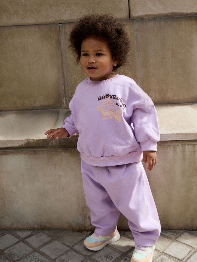 Lilac Babychino Crew Neck Sweatshirt and Barrel