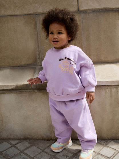 Lilac Babychino Crew Neck Sweatshirt and Barrel